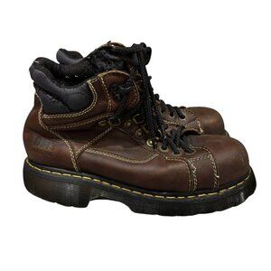 Vintage DR MARTENS industrial steel toe lace up mens 8 work boot shoe